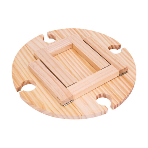 2 In1 Wine Rack Table Wooden Wine Glass Holder Fruits Food Tray Tables Camping - Picture 11 of 12
