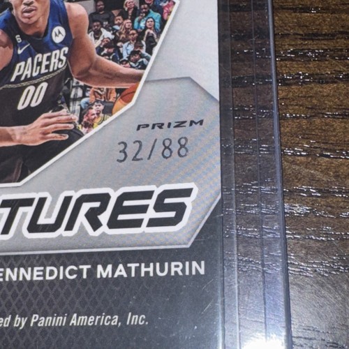 2023-24 Panini Prizm Bennedict Mathurin Signatures Choice Red Redemption 32/88 - Picture 4 of 5