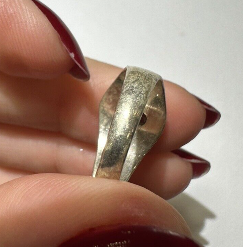 Vintage Sterling Silver Dark Red Garnet Solitaire Cabochon Size 6 Ring 9a 2.2 - Picture 4 of 9