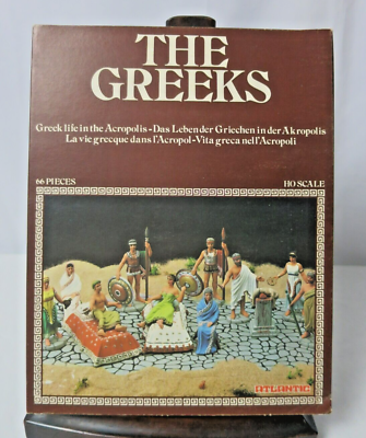 #ad Vintage Atlantic The Greeks Ho Scale Greek Life in the Acropolis 66 PCS Complete $37.99