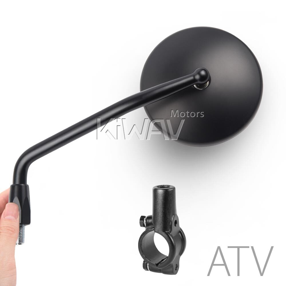 KiWAV Round black mirrors Eclipse handlebar black clip 7/8
