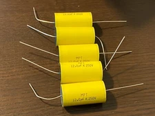 5 New 12 uF 250V Supertech MPT Film Audio Signal Crossover Capacitors (Qty)