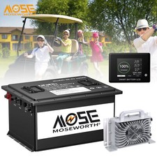 36V 105Ah Golf Cart LiFePO4 Battery 200A BMS 15000 Cycle 20A Charger  Monitor