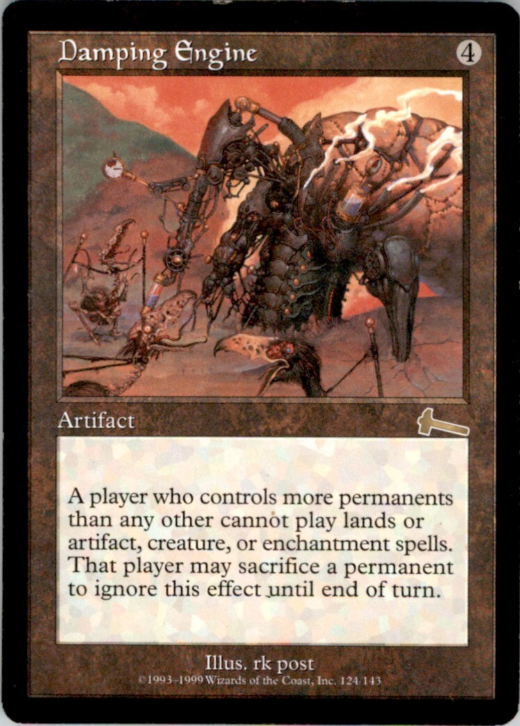 1993 Magic The Gathering Urza's Legacy Damping Engine #124 Light Play LP