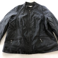 Cj Banks Black Vegan Leather Jacket Women’s 2x A1647
