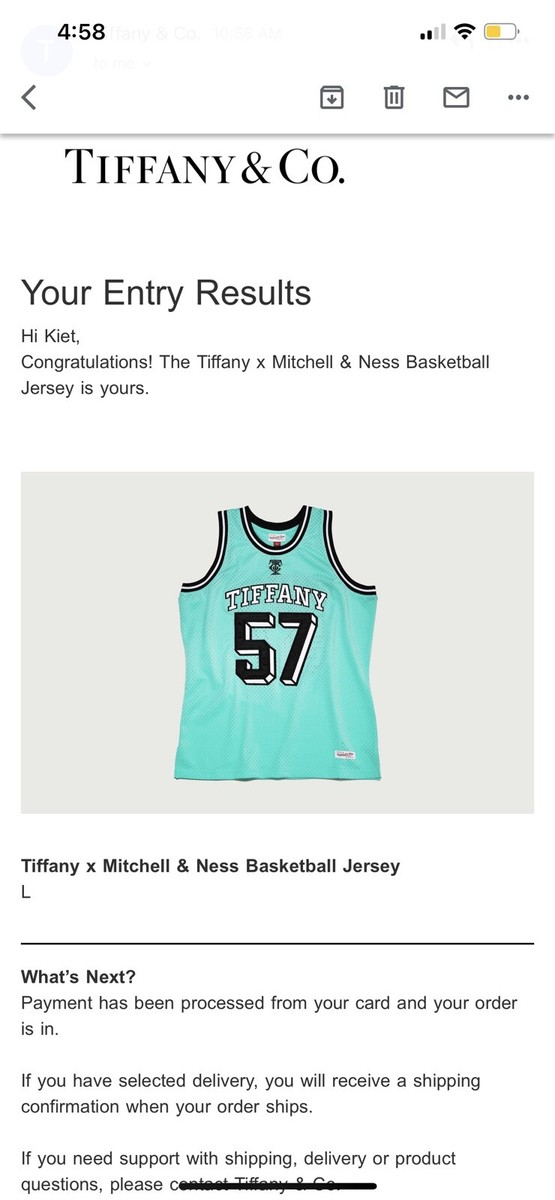 Tiffany & Co. × Mitchell & Ness / NBA Basketball Jersey 2023 Tiffany & Co x Mitchell & Ness Basketball Jersey Size