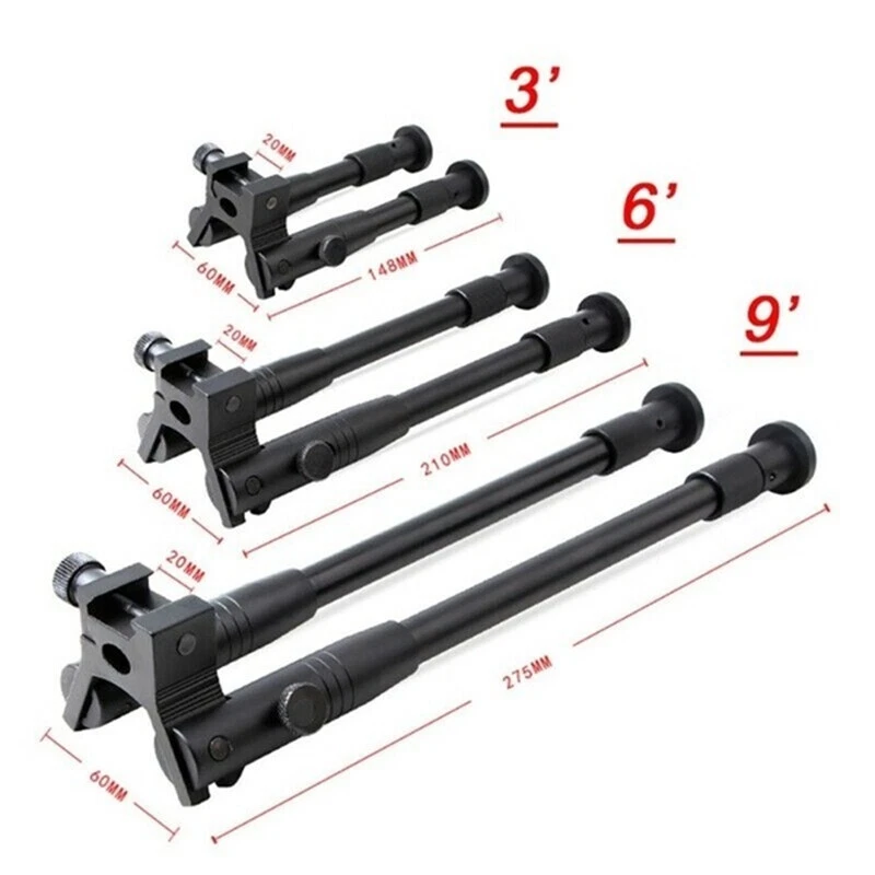 3''-6''/9-13"Adjustable Hunting Rifle Bipod Barrel Mount for 20mm Picatinny Rail - Image 3 of 4