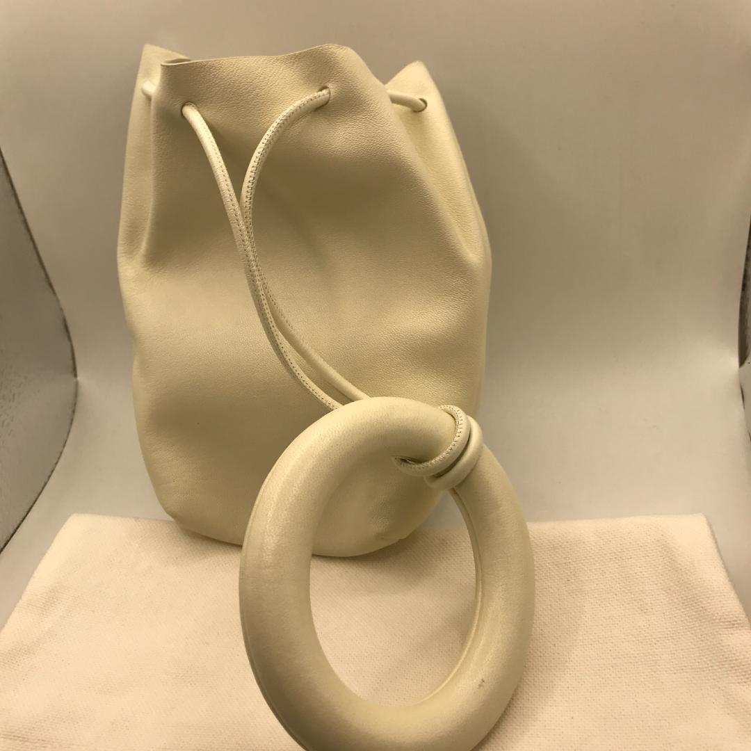 Jil Sander Drawstring Ring Handle Bag Leather Ivo… - image 7