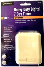 Intermatic DTI7C Heavy Duty Indoor Digital Timer 7-Day Lights 15 Amps, Free Ship