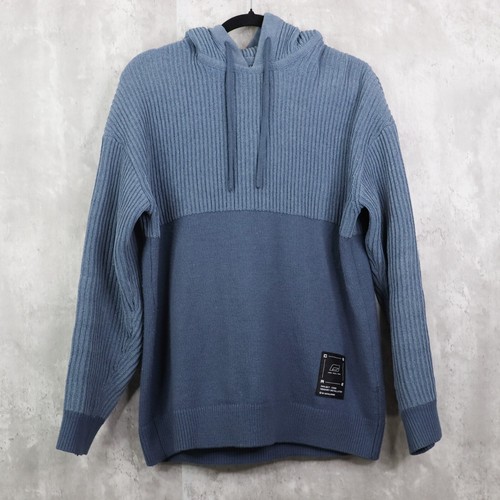 Jack & Jones Hoodie Mens Size Medium Blue Leroy Hoodie Knit Ribbed