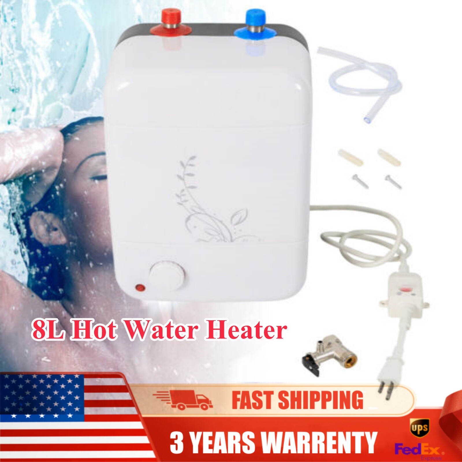 7L Hot Water Heater Bathroom Electric Tank Instant Boiler Kitchen Tankless SALE