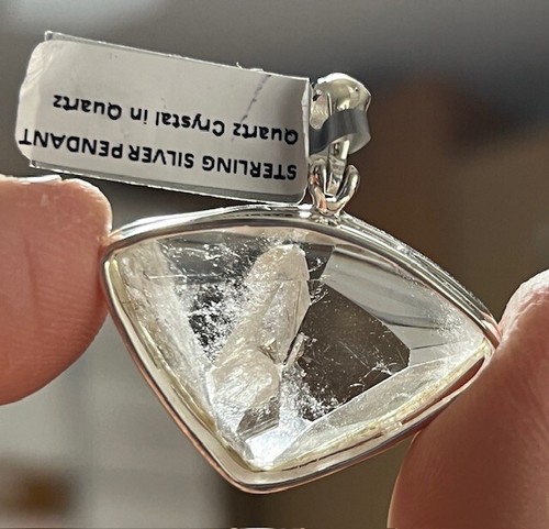 GORGEOUS RARE INNER CHILD PENETRATOR QUARTZ PENDANT .925 SS ,BRAZIL - Picture 16 of 24