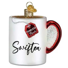 3 Inch Multi Color Hanging Ornament Swiftea Mug Tribute for Holiday Decor