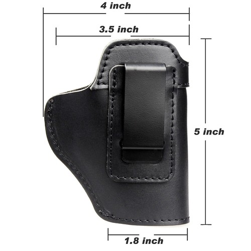 Tactical Leather IWB Gun Holster for S&W M&P Shield | Glock 17 19 22 23 32 33 43 - Picture 10 of 12