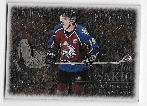 03/04 McDONALD'S PACIFIC ATOMIC ETCHED IN TIME Joe Sakic #1