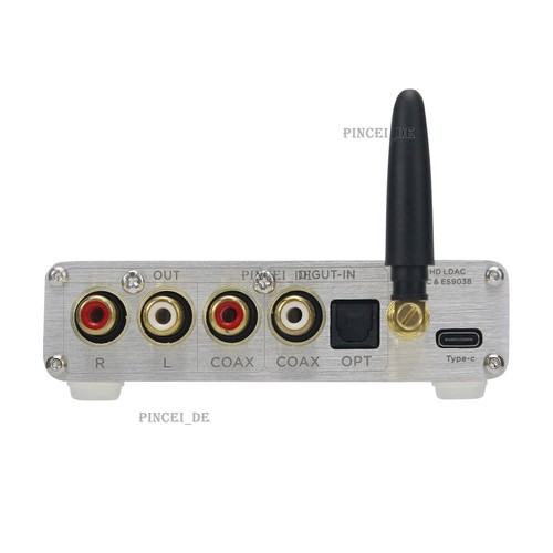 BRZHIFI BT-30 BT5.1 Ricevitore Bluetooth USB DAC ES9038 Decoder Audio (Argento) - Foto 7 di 8