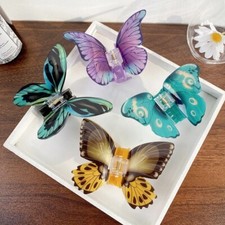 01Pc Butterfly Hair Claw Acrylic Claw Clip Temperament Grab Hair Clip for Girls
