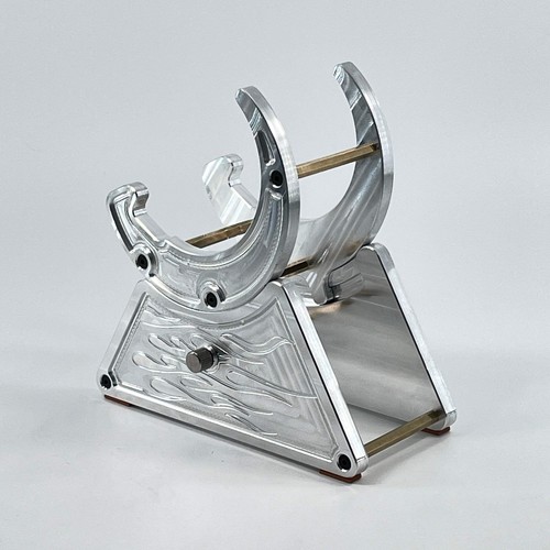 CNC Metal Phone Stand | Hot Rod Flames Design | Car Enthusiast Gift | Made in US - Picture 3 of 13