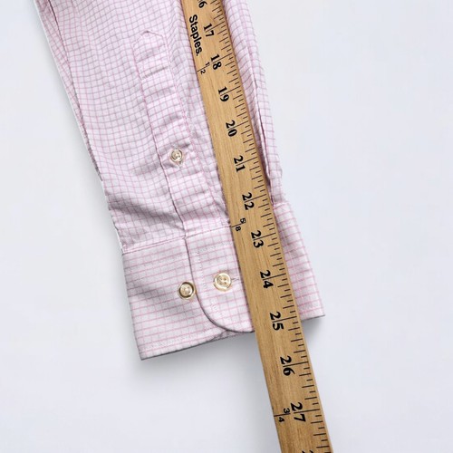 Peter Millar Button Up Shirt Men's Large Pink White Grid Long Sleeve Preppy - Picture 12 of 12