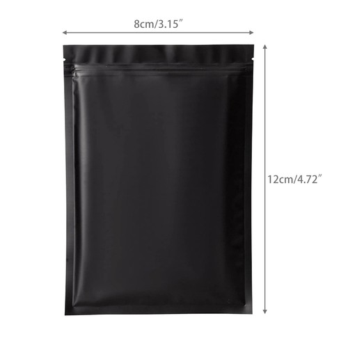 100x Foil Mylar Zip Seal Bags Black/White Stand Up Lock Heat Food Pouch Zipper - Picture 13 of 32