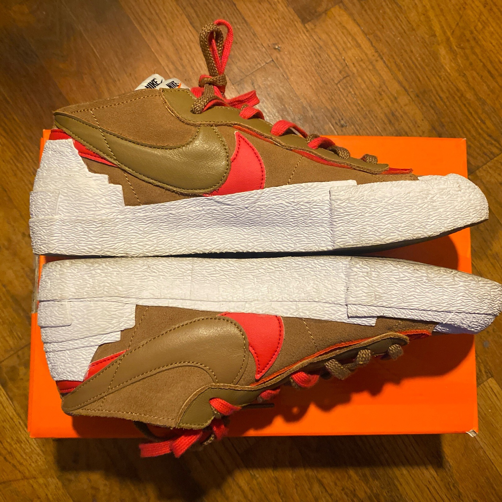 SACAI X NIKE Nike Sacai x Blazer marrone basso britannico taglia 11