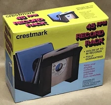 NOS 1980s? CRESTMARK 7" 45rpm RECORD SINGLE STORAGE RACK - MADE IN USA EDISON NJ