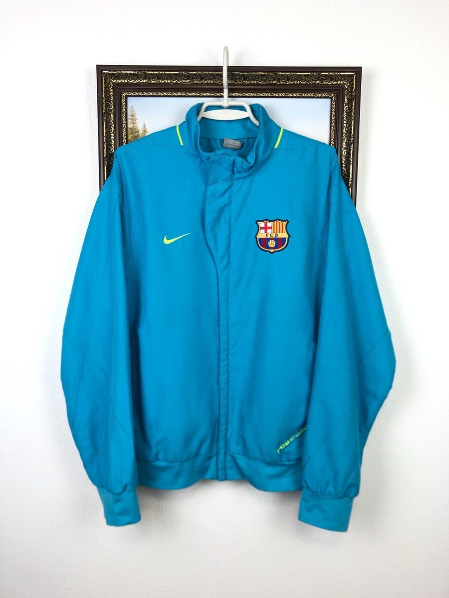 Vintage Nike FC Barcelona Football Jacket Soccer Track Top Blue
