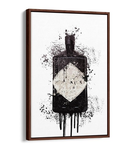 HENDRIX GIN SPLASH ART - EFECTO FLOTANTE LONA ARTE DE PARED IMPRESIÓN FOTO - BLANCO Y NEGRO - Imagen 10 de 12