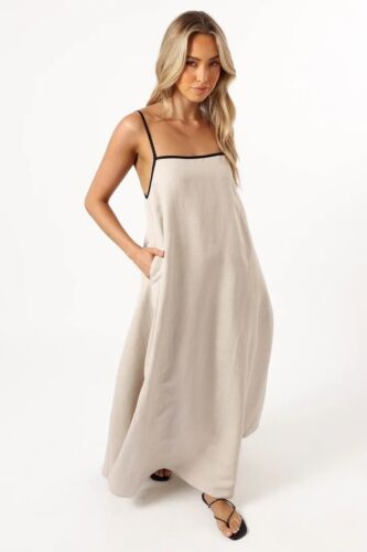 MVN Elliana Maxi Abito In Beige Taglia XL - Foto 7 di 13