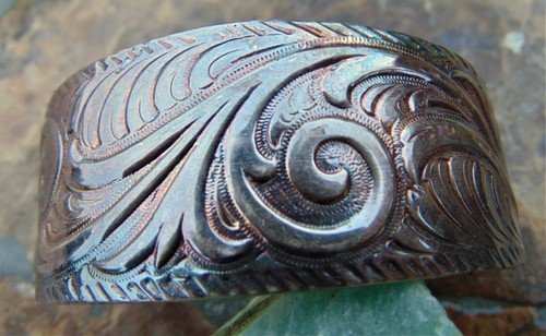 VINTAGE STERLING SILVER CUFF BRACELET ~ SIGNED 925 LT THAILAND~ BEAUTIFUL DETAIL - Picture 4 of 12