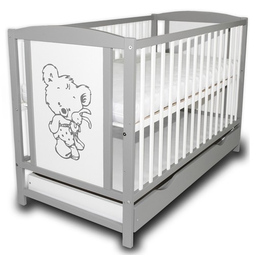 Babybett Gitterbett mit Schublade Barriere Bettlaken Matratze 9-9,5cm Bettwäsche - Bild 29 von 46