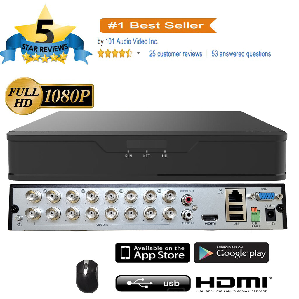 16CH Digital Video Recorder Security 1080P 5MP Analog IP Camera