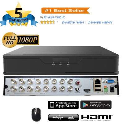 16CH Digital Video Recorder Security 1080P 5MP Analog IP Camera 2TB HDD(no PoE)