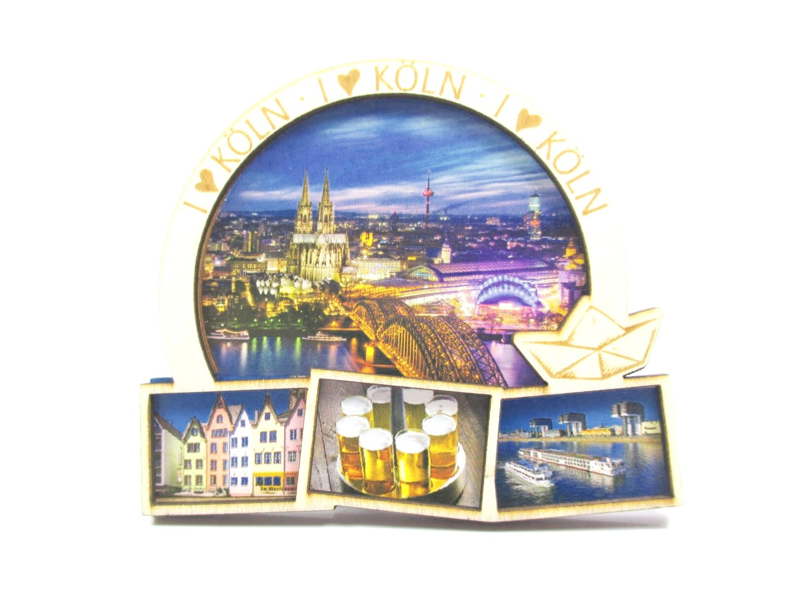 Cologne Cathedral Kölsch Old Town Rhine Premium Magnet Wood Souvenir Germany ...