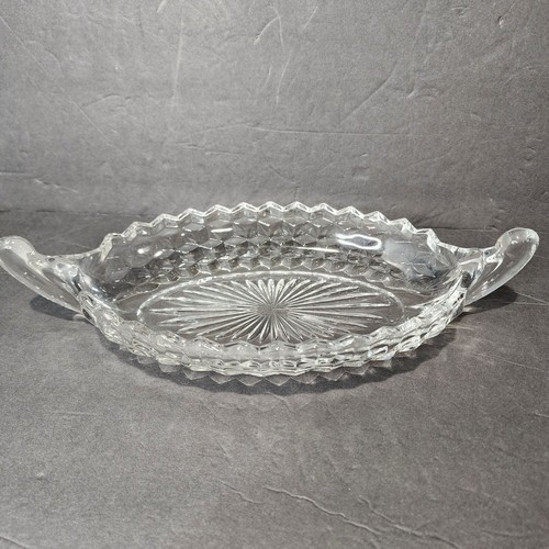 Plato de 12" ovalado de vidrio dividido e indiviso Fostoria American Celery Boats - Imagen 6 de 14