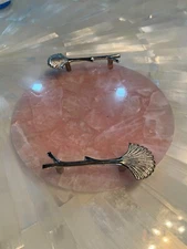 Round Serving Tray, Rose Quartz Tray, Home Decorative Tray Gifts