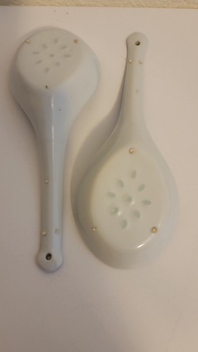 Unbranded Soup Rice Spoons (2) White Blue Geometric Pattern Pre-owned - Picture 5 of 7