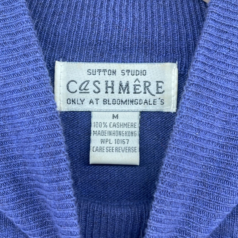 Suéter SUTTON STUDIO Mujer M BLOOMINGDALES 100% Cachemira Cuello Simulado Púrpura Foto 4 de 4