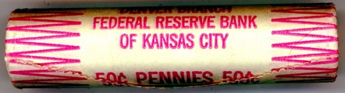 1974-D LINCOLN CENT FEDERAL RESERVE BANK UMWICKELTE ROLLE BRILLANT BANKFRISCH