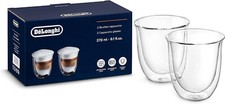 DeLonghi DLSC311 Cappuccino Coffee Glasses Set 5513284161, Double Walled, 270ml