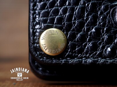 Crocodile Skin Tracker Wallet / Hand Sewing Hand Made/ Tochigi
