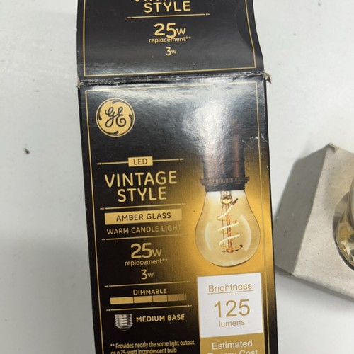 GE Dimmable LED Vintage Style Light Bulb, 25W Replacement, 125 Lumens, Amber Gla - Picture 2 of 12