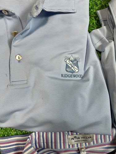 Peter Millar Golf Polo Lot Of 3 Size Men’s XL Blue And Pink Striped - Picture 5 of 15