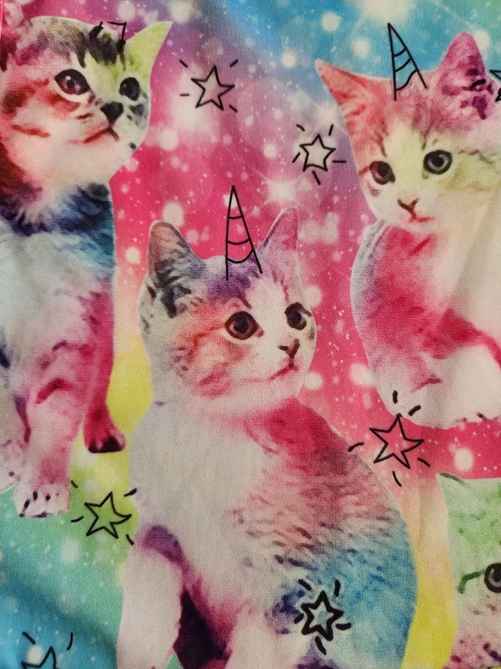 Unicornio Gato Multicolor Arco Iris Estrella Divertido Vestido de Fiesta Niñas Talla XL Cumpleaños Foto 2 de 4