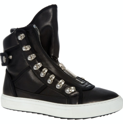 DSQUARED2 Asylum Metal Detail Zipped Leather High Top Trainers - UK 7 / EU 41