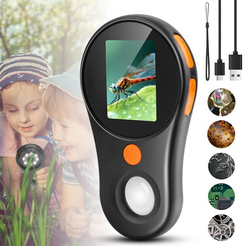 500X Tragbares Mikroskop, Mini-Taschenmikroskop, 2,0 Zoll IPS-Bildschirm 8 LED - Bild 2 von 21