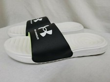 UNDER ARMOUR KIDS YOUTH SLIDES SANDALS BLACK/WHITE SIZE Y5 FREE SHIPPING