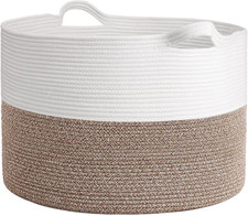 INDRESSME Xxxlarge Cotton Rope Basket 21.7" X 21.7" X 13.8" Woven Baby Laundry B