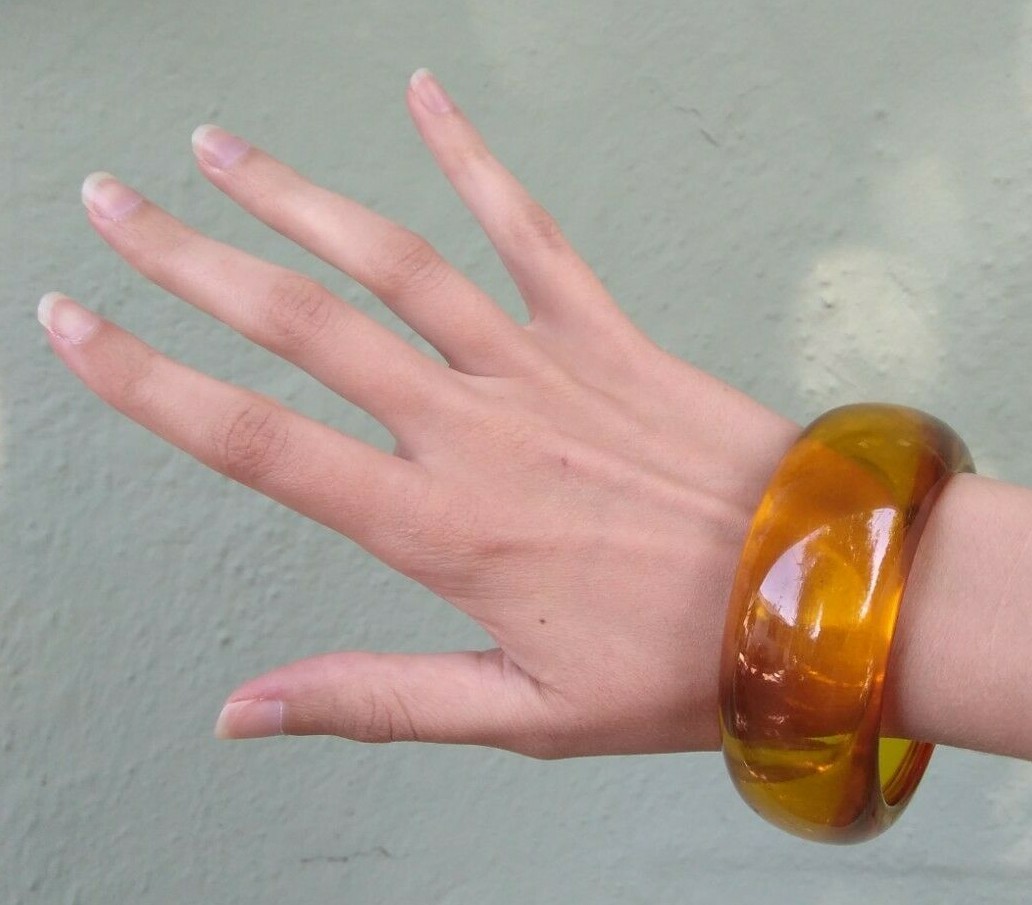Vintage Lucite? Bake Lite? Chunky Bangles Vintage Chunky Lucite Faux Tortoiseshell Bakelite Amber  main image 4