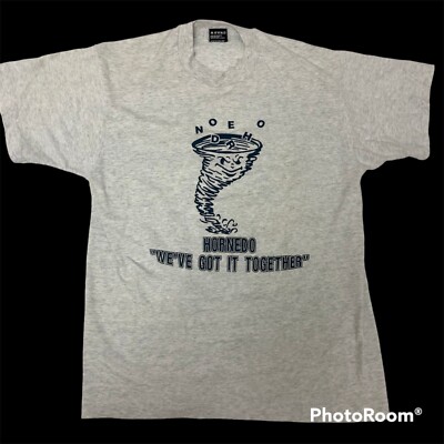 Vtg 80 90's HEATHER Gray HORNEDO School EL Paso Tx TORNADO 50/50 T Shirt L